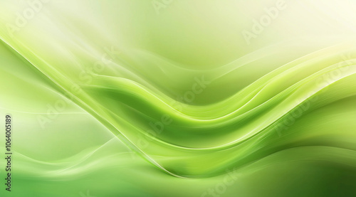 Abstract green background with soft, blurred lines and curves, creating an elegant and minimalist design for nature-themed designs or environmental themes.