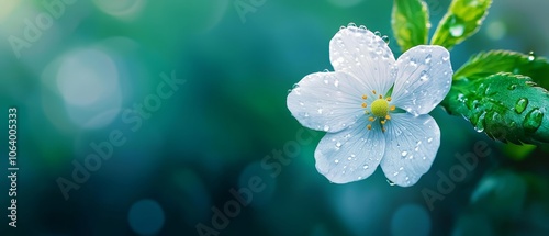 A white flower with water droplets on it