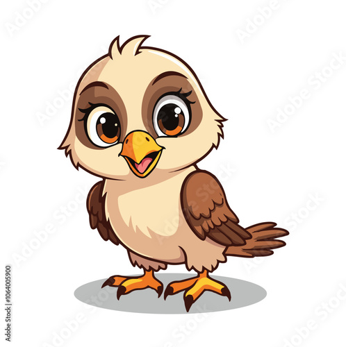 A cartoon cute eagle vector illustration