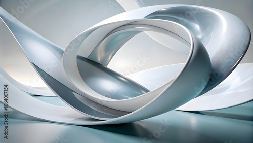 minimalist arrangement of shiny white spheres in a semicircle on gray backdrop for graphic use