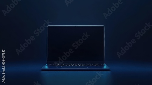 The Laptop on Dark Surface