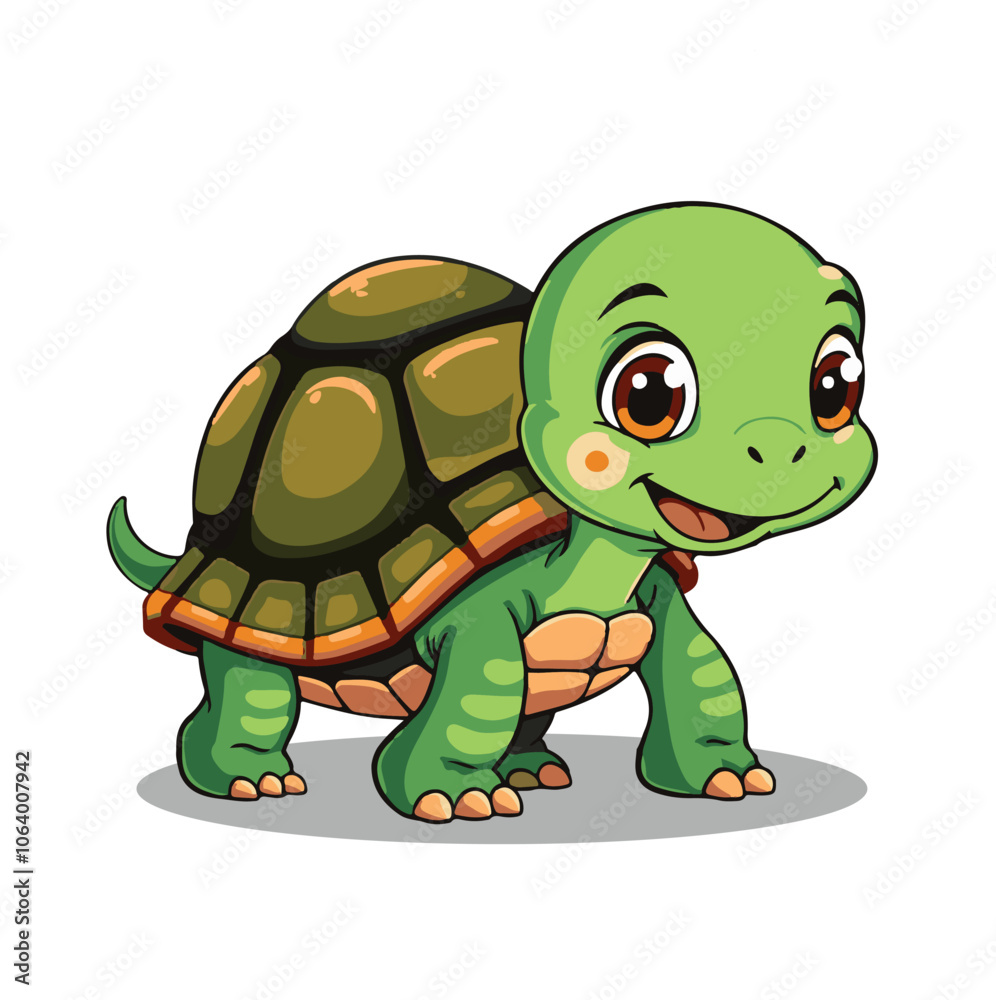 Fototapeta premium A Cute Turtle Vector Illustration