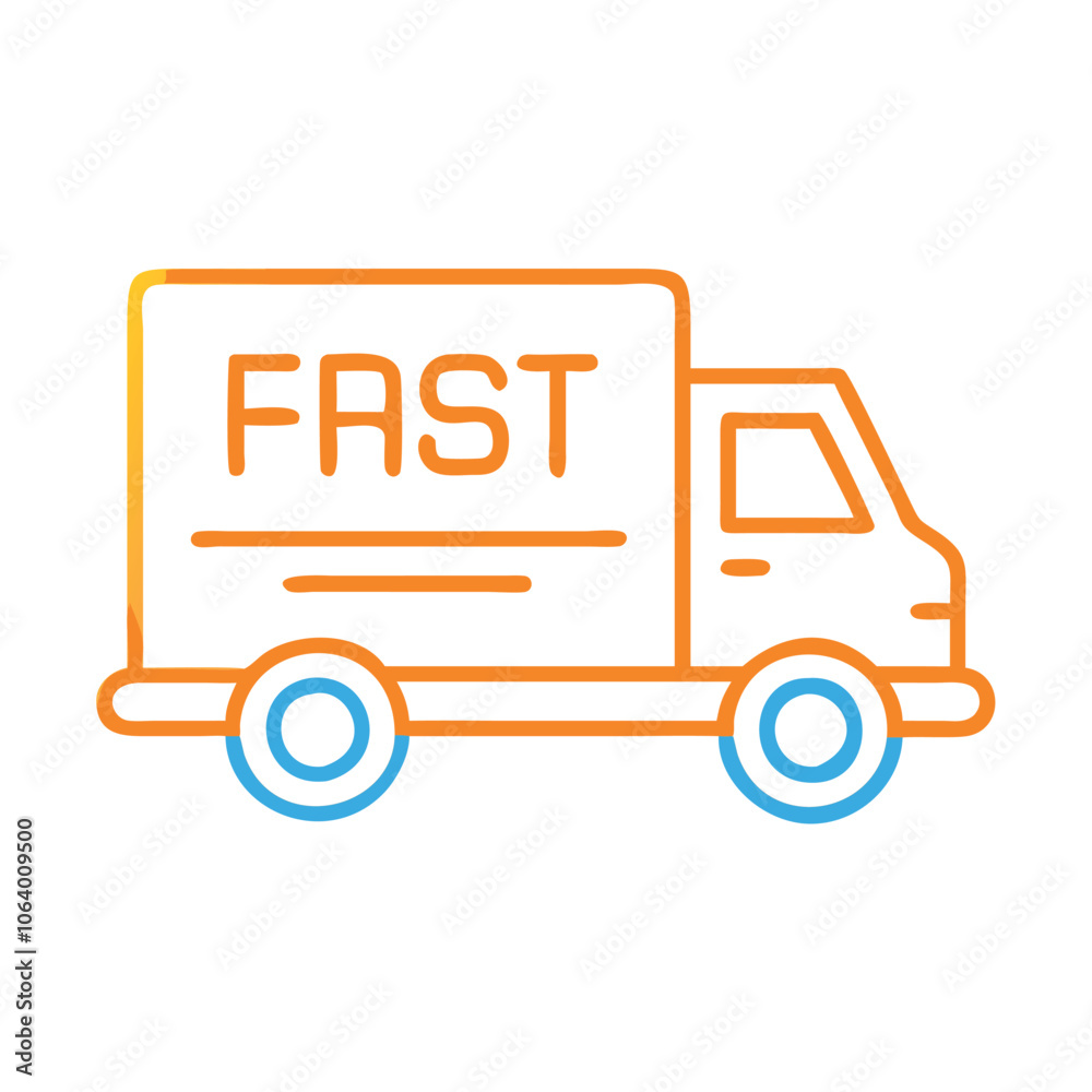 Fast delivery truck icon with motion effect, Illustration of a delivery truck with Fast delivery truck icon with motion effect, Illustration of a delivery truck with