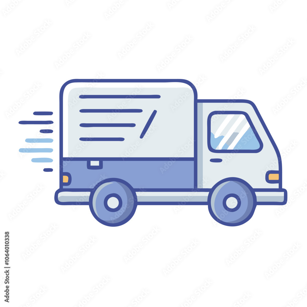 Fast delivery truck icon in modern style, Illustration of a delivery truck with motion lines, symbolizing fast shipping, logistics, and transportation in a simple, modern design.
Fast delivery truck icon in modern style, Illustration of a delivery truck with motion lines, symbolizing fast shipping, logistics, and transportation in a simple, modern design.