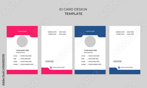 simple clean creative minimalist business id card, company employee id card, marketing id card and student id card design template.