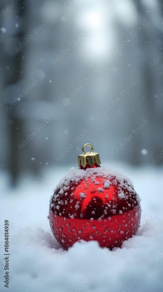 Christmas toy on winter background, snow background with copy space Christmas toy on winter background, snow background with copy space