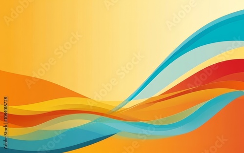 Abstract waves in vibrant colors create a dynamic and modern background.