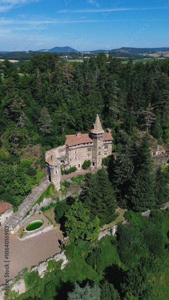drone photo Rochelambert castle france europe drone photo Rochelambert castle france europe