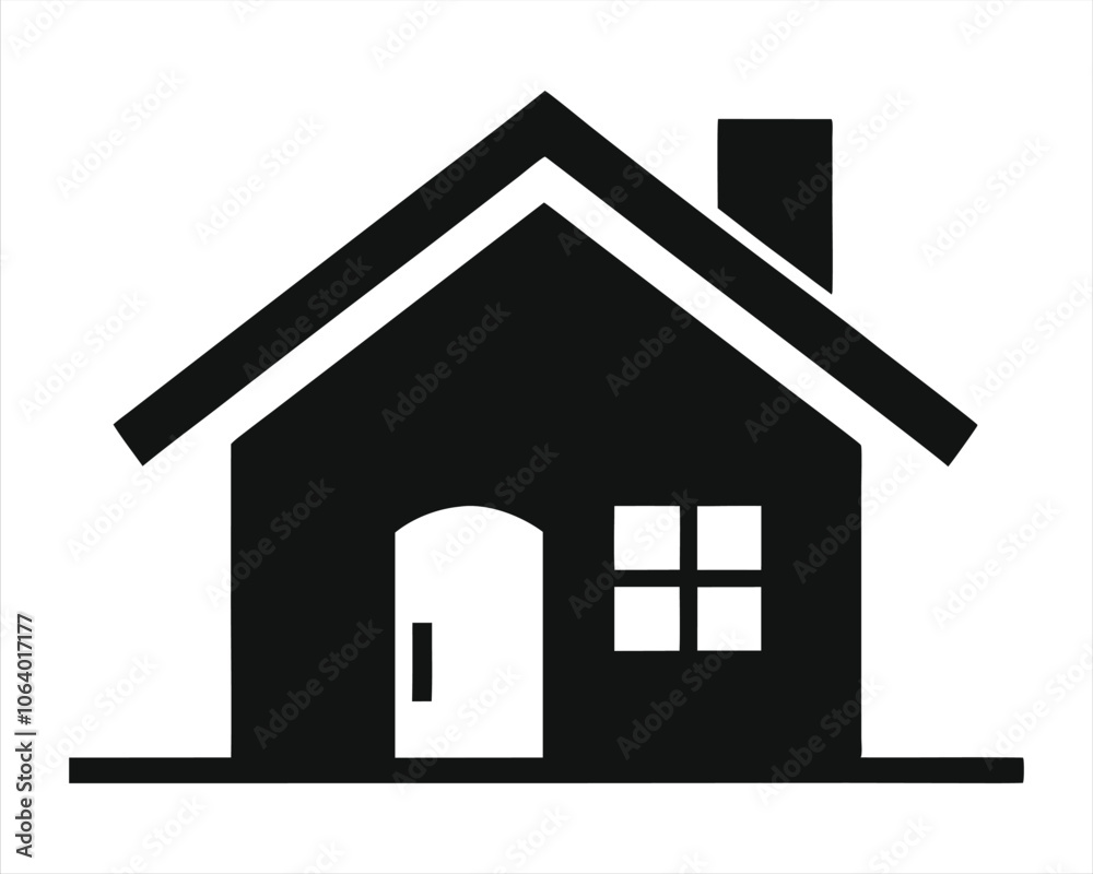 Black Silhouette of Home and House Building - Ideal for Real Estate, Architecture, and Housing Design Projects Black Silhouette of Home and House Building - Ideal for Real Estate, Architecture, and Housing Design Projects