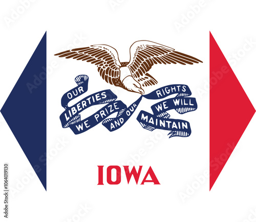 Polygon flag of the United States of America federal state of IOWA