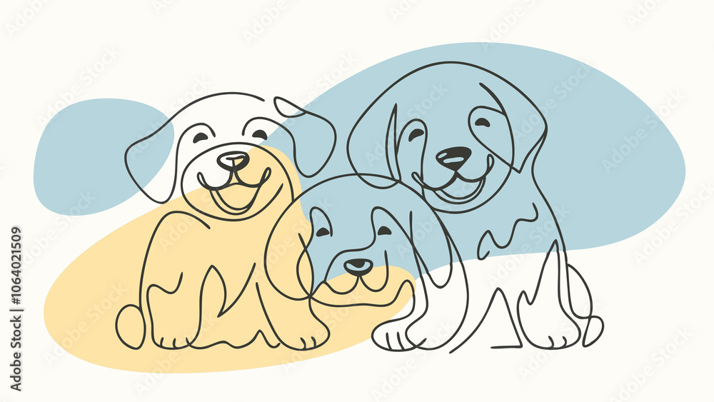 Obraz premium cute dogs set illustration, cute dogs vector