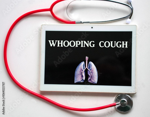 the words whooping cough on a digital display unit