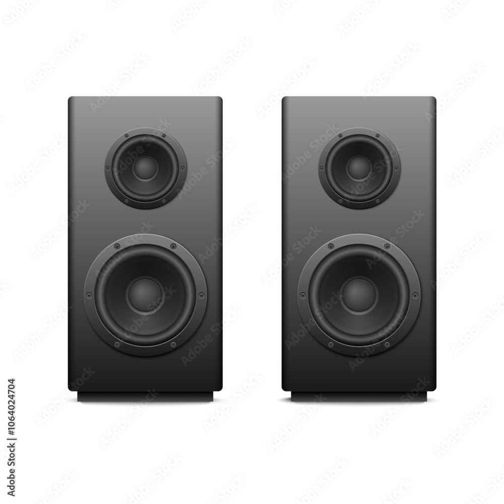 sound speaker or subwoofer isolated on white backgroundd, vector illustration sound speaker or subwoofer isolated on white backgroundd, vector illustration