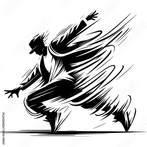 Black and White Vector Silhouettes of Dancers in Aesthetic and Dynamic Poses – Minimalist Art for Motion and Expression