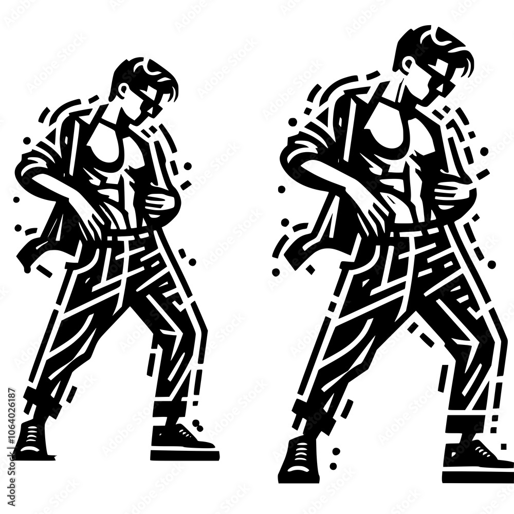 Black and White Vector Silhouettes of Dancers in Aesthetic and Dynamic Poses – Minimalist Art for Motion and Expression Black and White Vector Silhouettes of Dancers in Aesthetic and Dynamic Poses – Minimalist Art for Motion and Expression