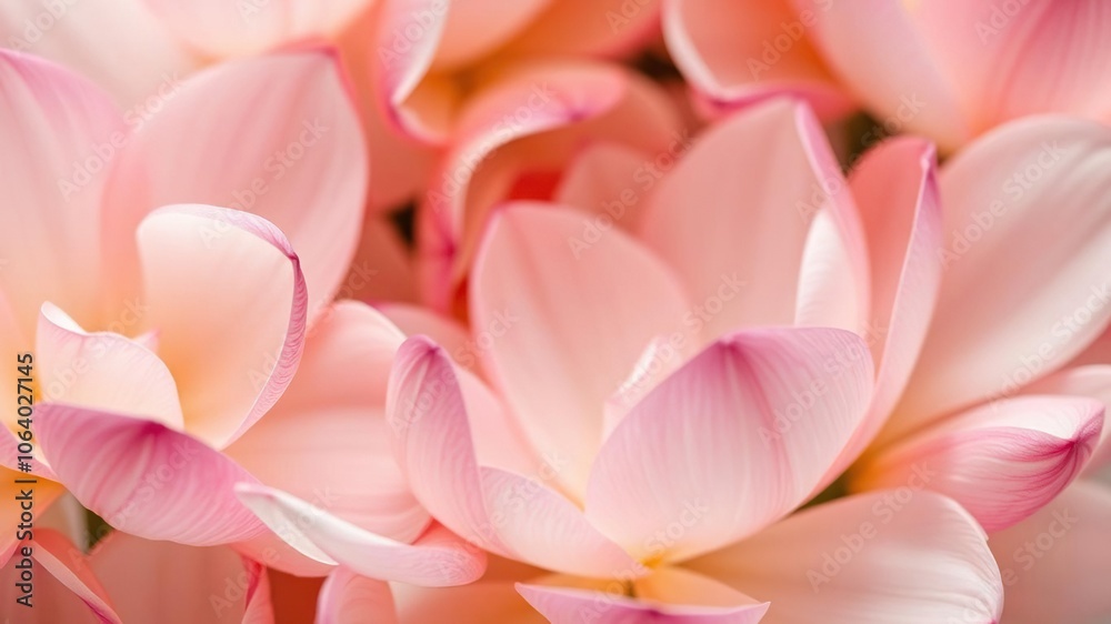 Fototapeta premium Soft petals unfolding in a whimsical dance, delicate floral elements, calming design, natural beauty