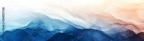 Wallpaper Mural Abstract Watercolor Painting with Blue, White, and Brown Hues Torontodigital.ca