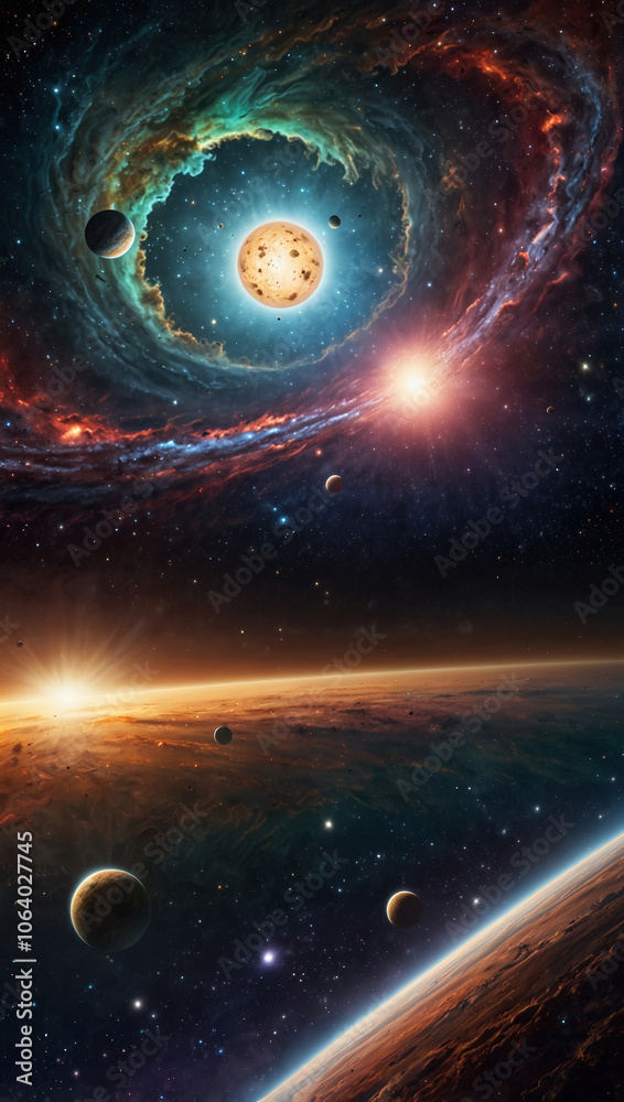 Obraz premium Space Scene Wallpaper