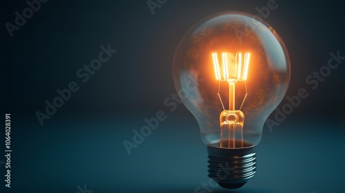 glowing electric bulb on dark background