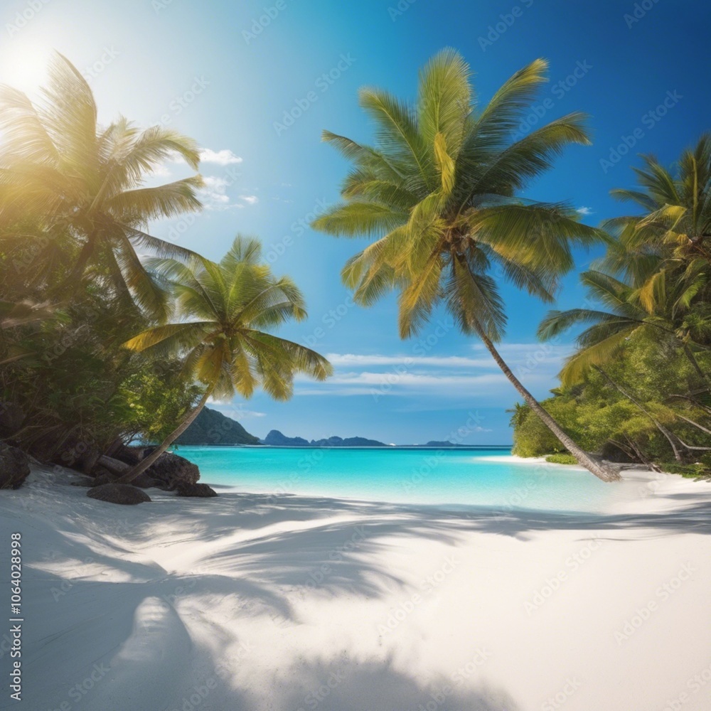 Fototapeta premium The sun, sand, and sea: paradise on earth.