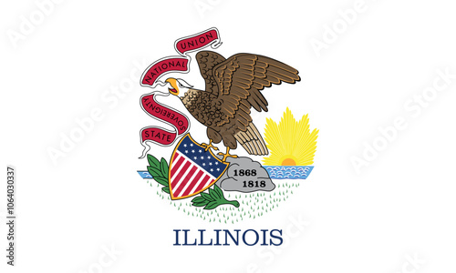 Normal flag of the United States of America federal state of ILLINOIS