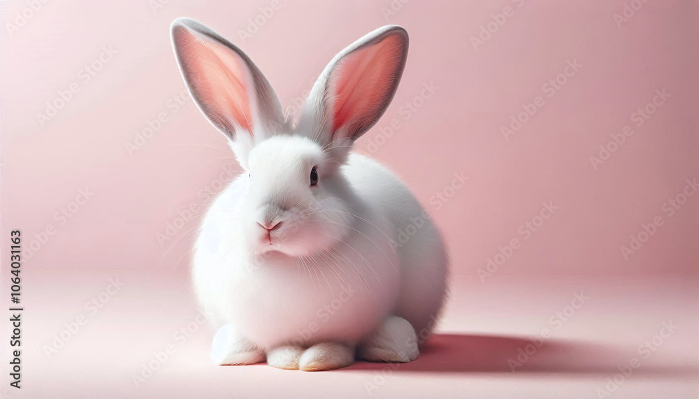 Delicate Rabbit Against Soft Pink Delicate Rabbit Against Soft Pink