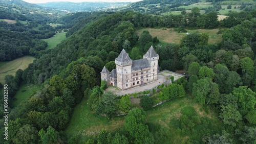 drone photo Messilhac castle france europe