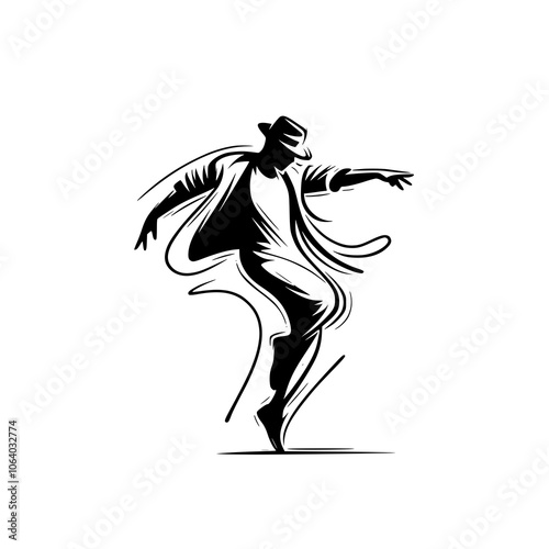 Black and White Vector Silhouettes of Dancers in Aesthetic and Dynamic Poses – Minimalist Art for Motion and Expression