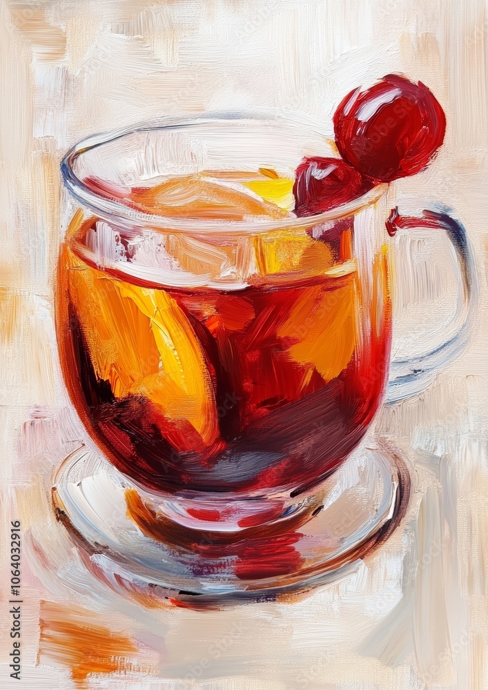 Warm Mulled Wine on a Creamy Background, Perfect for Winter Seasonal Promotions Generative AI Warm Mulled Wine on a Creamy Background, Perfect for Winter Seasonal Promotions Generative AI