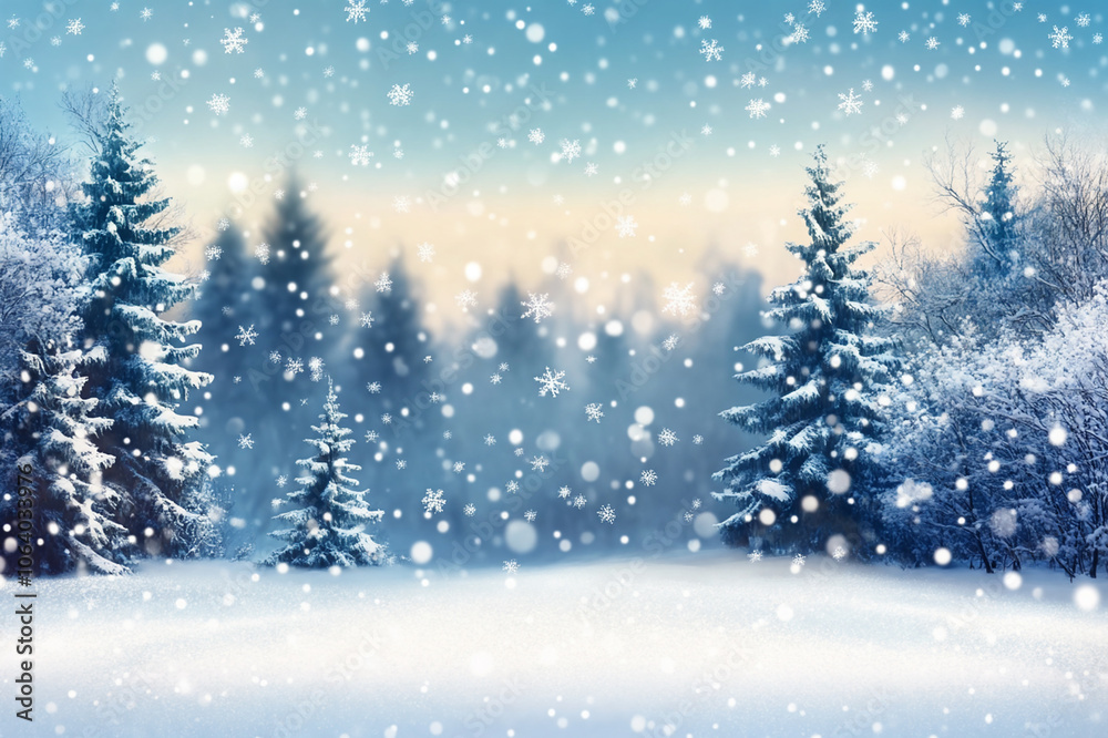 Beautiful winter landscape with snow covered trees. Winter Christmas scenic background with copy space. Beautiful winter landscape with snow covered trees. Winter Christmas scenic background with copy space.
