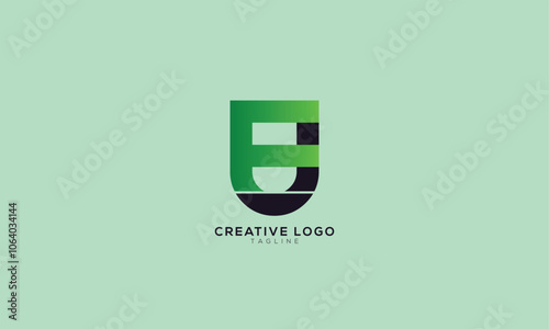 FU UF EU UE Abstract initial monogram letter alphabet logo design