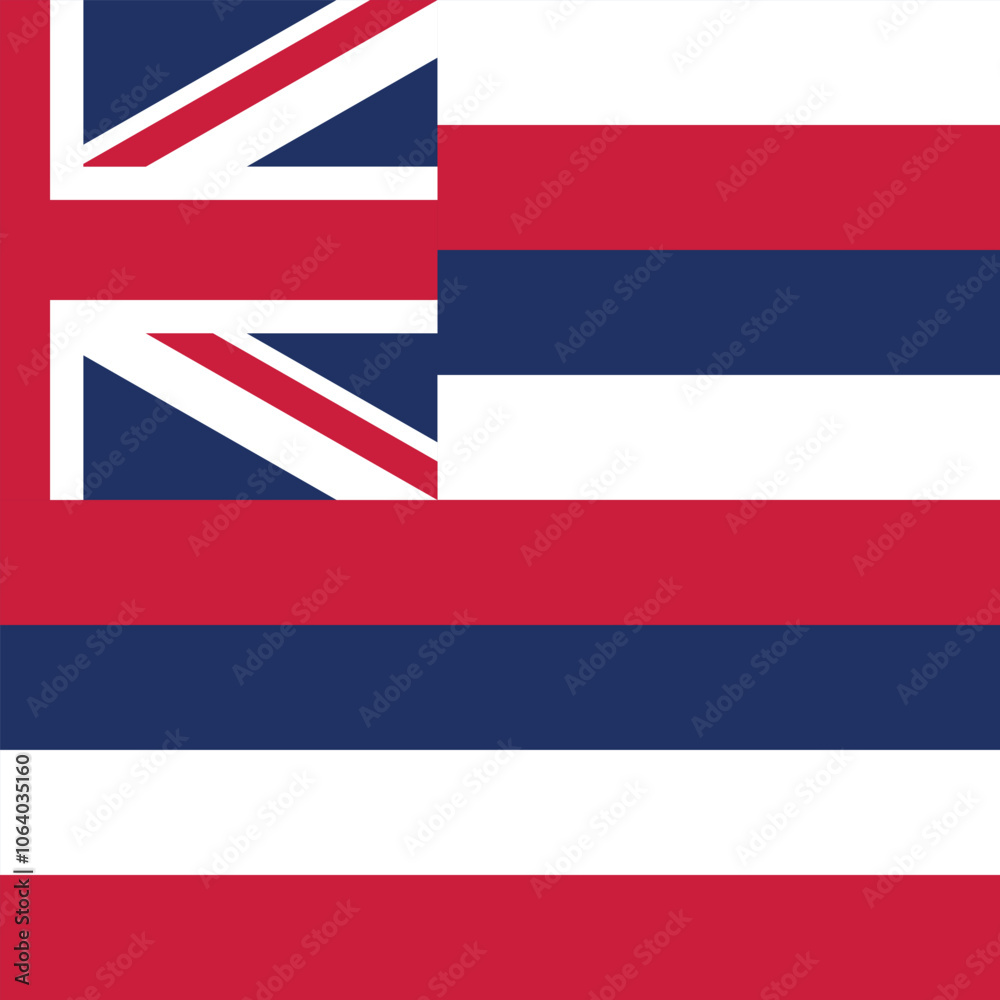 Square flag of the United States of America federal state of HAWAII Square flag of the United States of America federal state of HAWAII