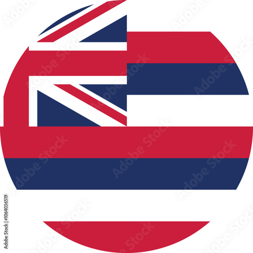 Circle flag of the United States of America federal state of HAWAII