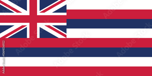 Normal flag of the United States of America federal state of HAWAII