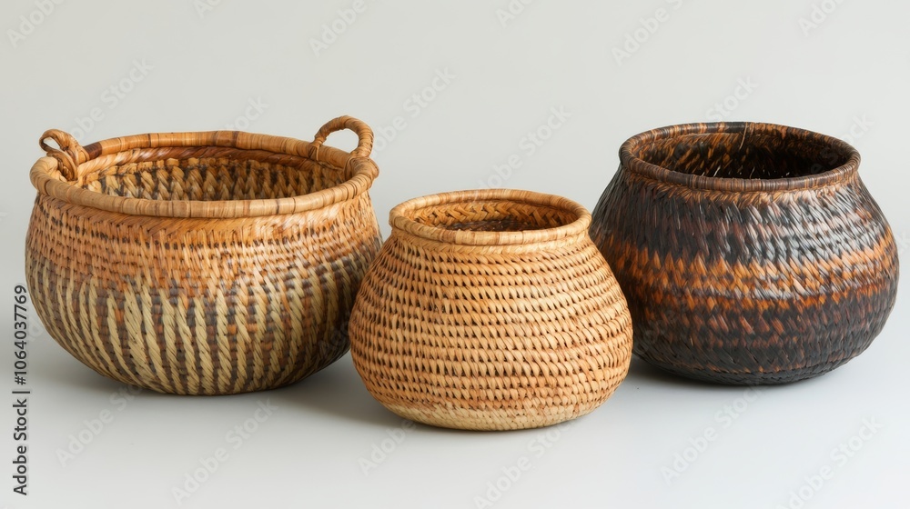 Traditional Basketry Artwork for Home Decor Generative AI Traditional Basketry Artwork for Home Decor Generative AI