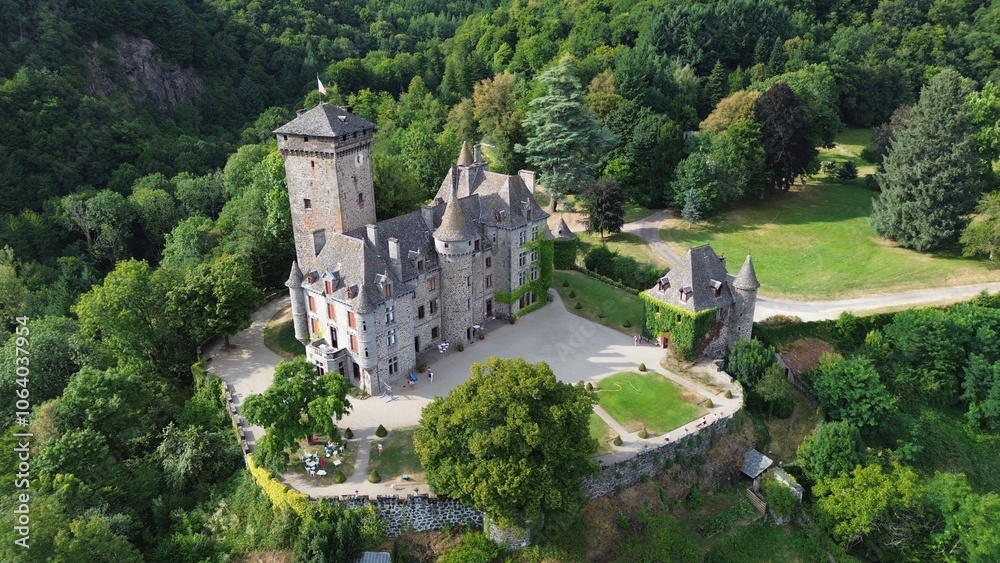 Fototapeta premium drone photo Pesteils castle france europe