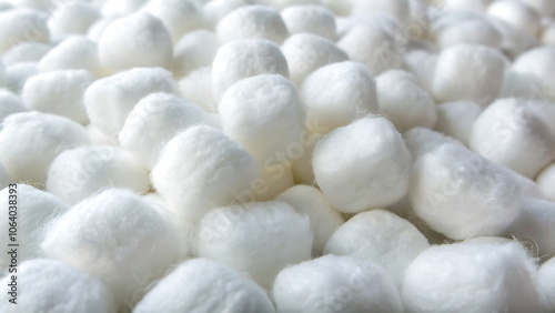 Fluffy White Cotton Balls Close-Up photo