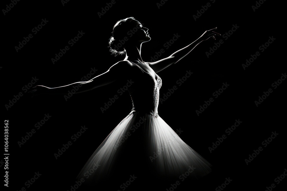 Fototapeta premium Silhouette of a Dancer in Graceful Pose