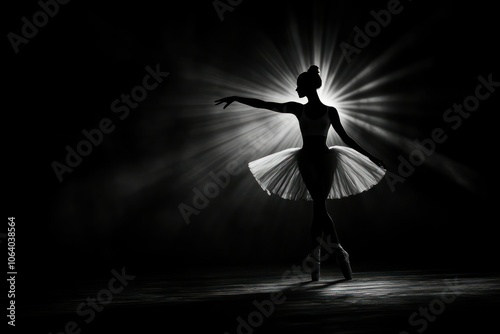 Graceful Ballerina in Silhouette with Dramatic Lighting