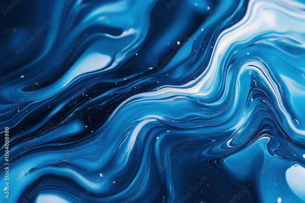 Blue Abstract Fluid Art with Swirling Patterns Blue Abstract Fluid Art with Swirling Patterns