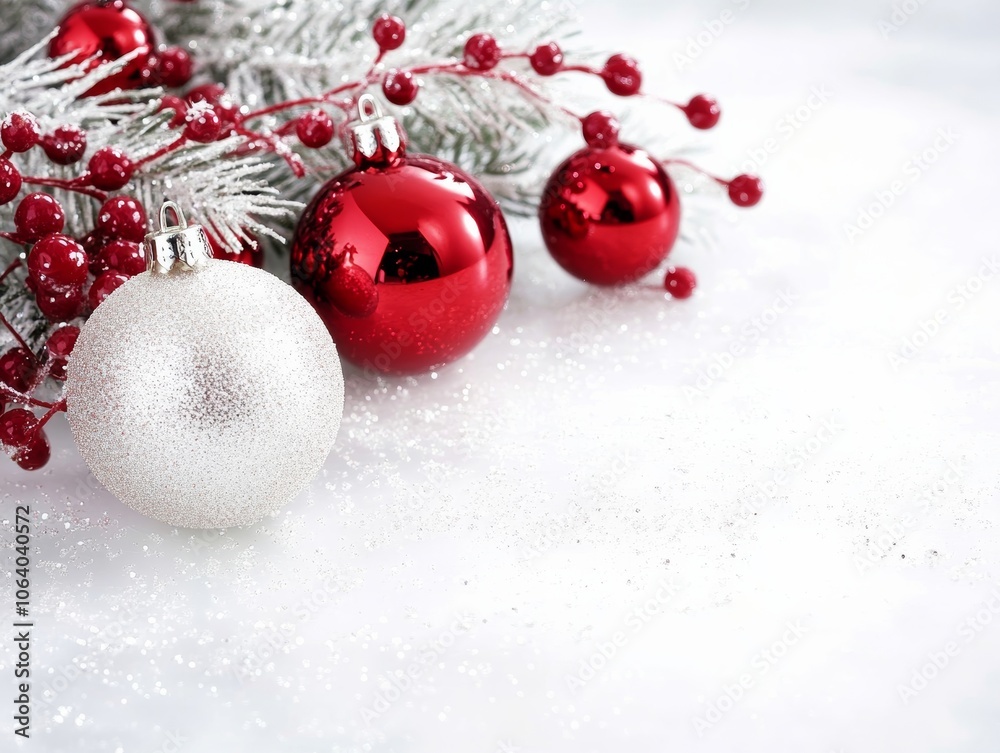 White and red ornament is surrounded by other red ornaments White and red ornament is surrounded by other red ornaments