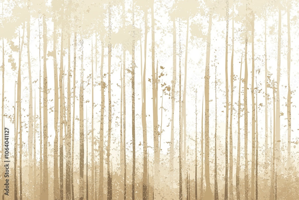 Stylish beige gradient vector art featuring a serene forest landscape Stylish beige gradient vector art featuring a serene forest landscape