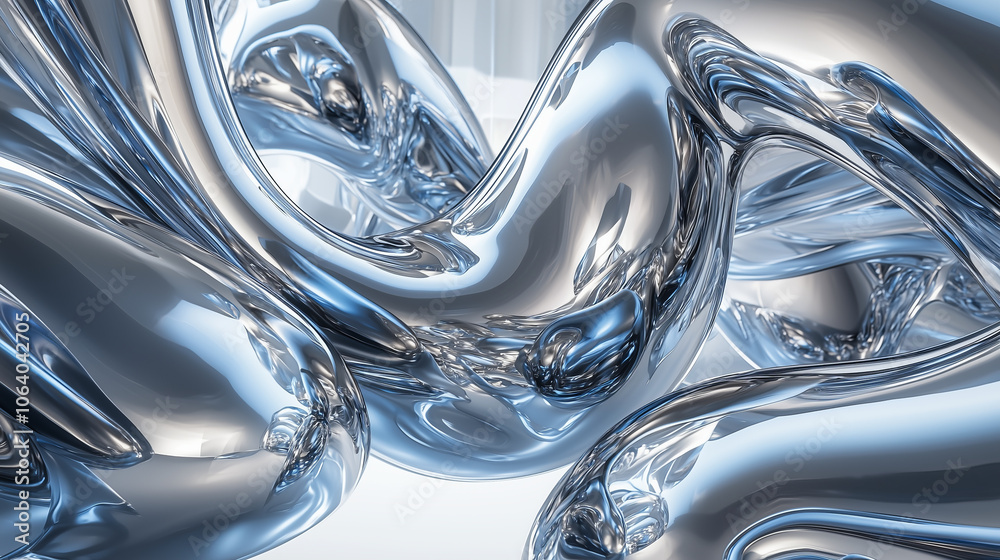 Abstract shiny, flowing, silver shapes.. Abstract shiny, flowing, silver shapes..