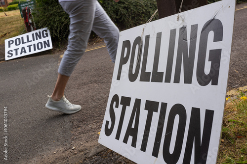 Voter Voting at a Polling Station in UK Election