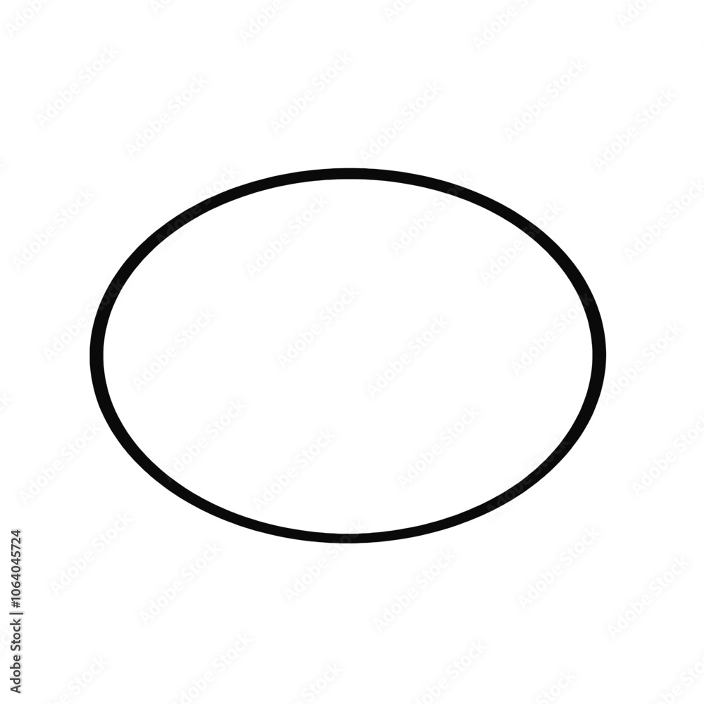 An oval-shaped black outline on a white background An oval-shaped black outline on a white background
