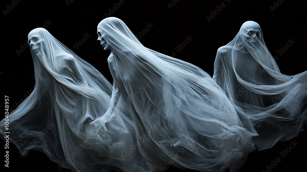 ghost at night, Halloween special on black ghost at night, Halloween special on black