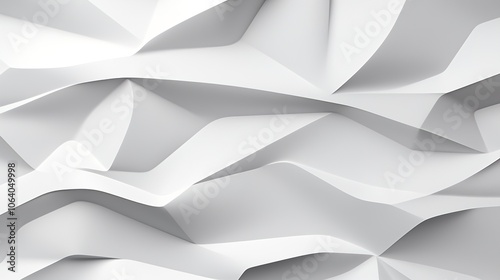 Geometric abstract white 3D wall panel background 