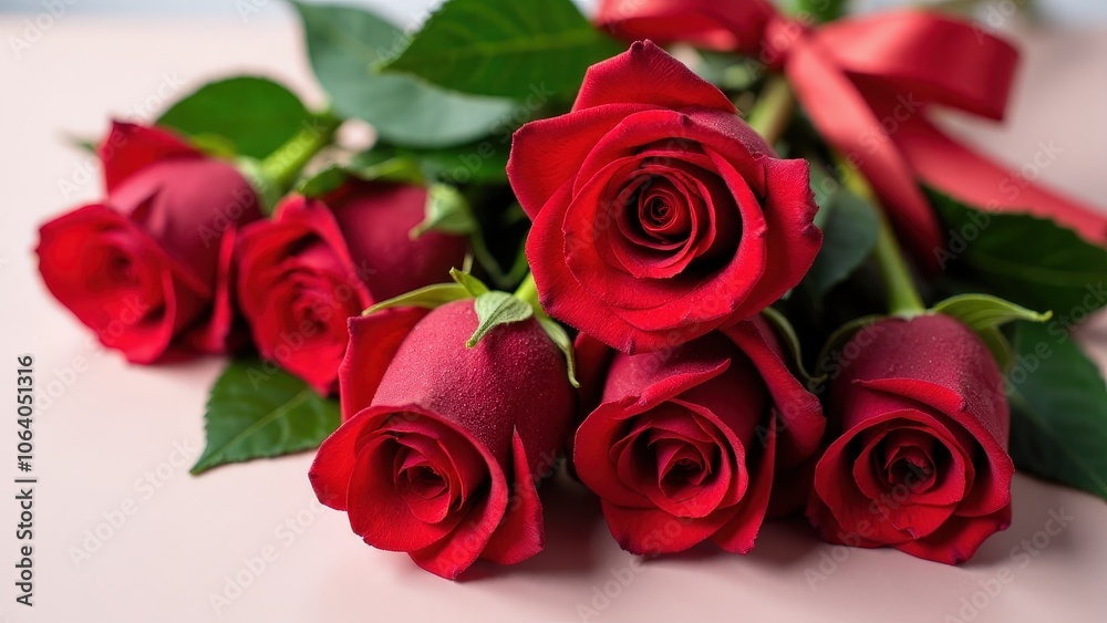 Elegant red roses in a classic ramo de rosas, symbolizing love and romance with a satin ribbon Elegant red roses in a classic ramo de rosas, symbolizing love and romance with a satin ribbon