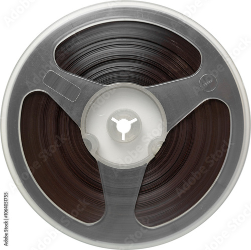 Vintage magnetic audio reels. isolated on a transparent background