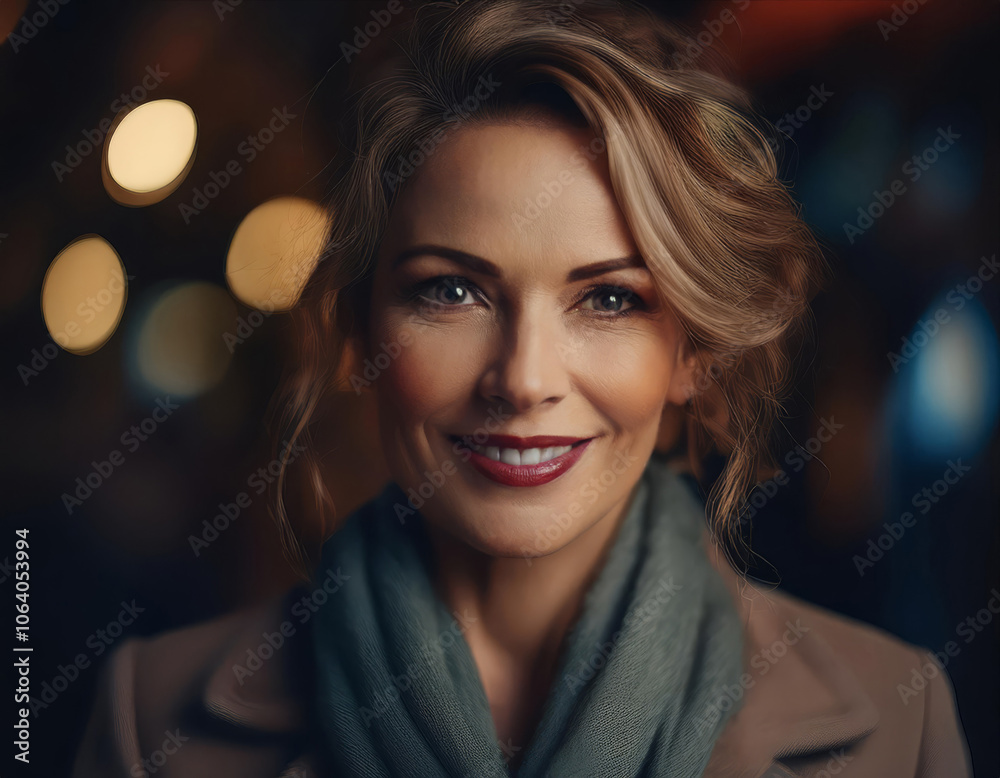 attractive mature woman smiling with blonde hair and perfect mouth attractive mature woman smiling with blonde hair and perfect mouth